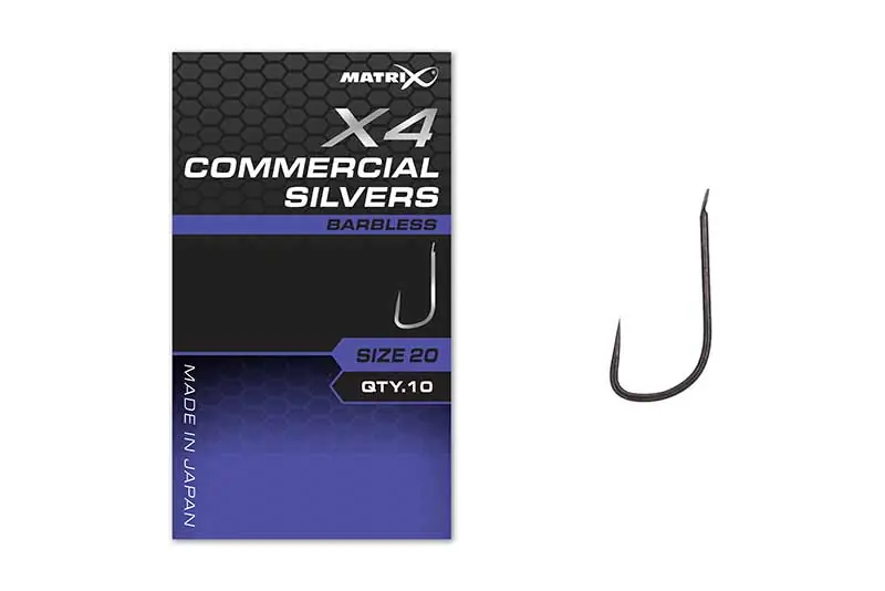 Weekendaanbieding Matrix X4 Commercial Silvers Witvis Haken Weerhaakloos (10 Stuks) 16