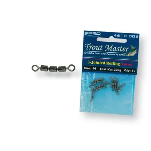 Op = Op Spro Trout Master 3-Jointed Rolling Swivel 12
