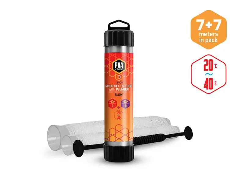 Delphin PVA Mesh Set on Tube With Plunger 25+35mm Gereduceerde Prijs