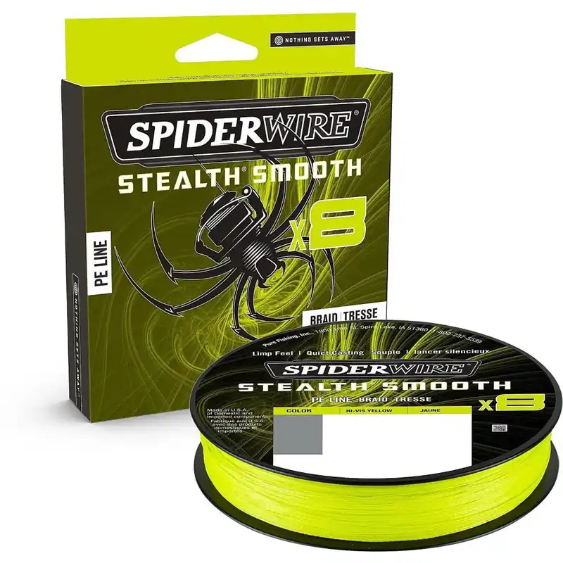 Direct Verzonden Spiderwire Stealth Smooth Yellow Gevlochten 0.06mm