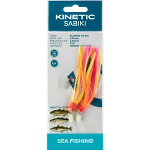 Beperkt Aanbod Kinetic Sabiki Flasher UV #7/0 Orange/Yellow/ Pink
