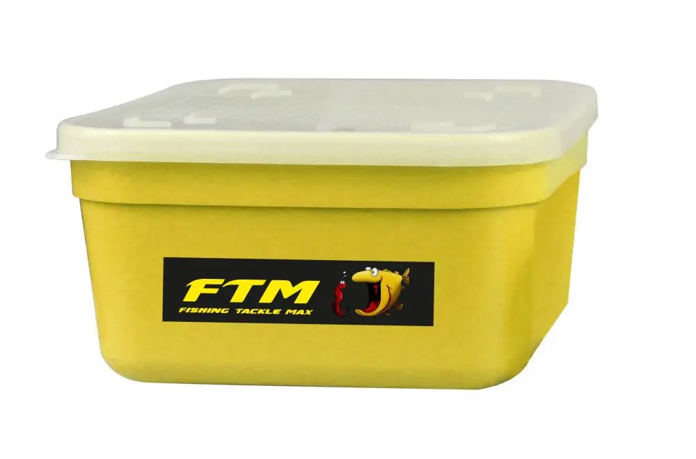 Goedkoop FTM Baitbox 1,5 liter Geel vierkant