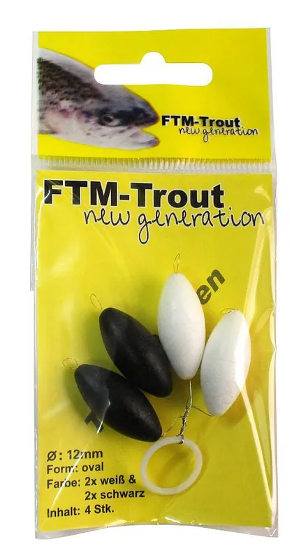 Op = Op FTM New Generation Trout Pilots Zwart/Wit ovaal 12 mm