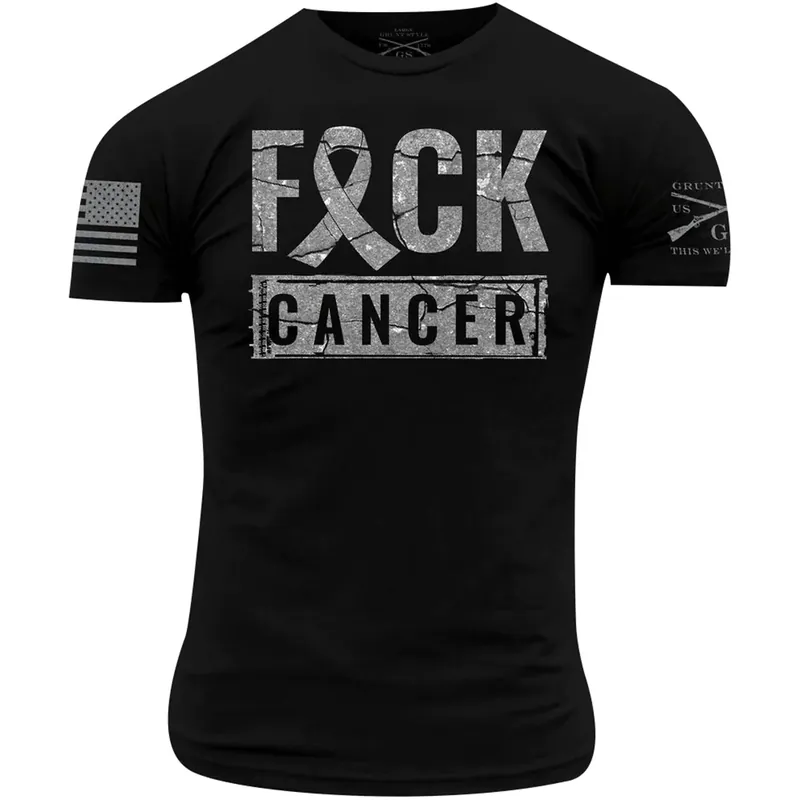 Lage Kosten Grunt Style F*ck Cancer Throwback T-shirt - Zwart S