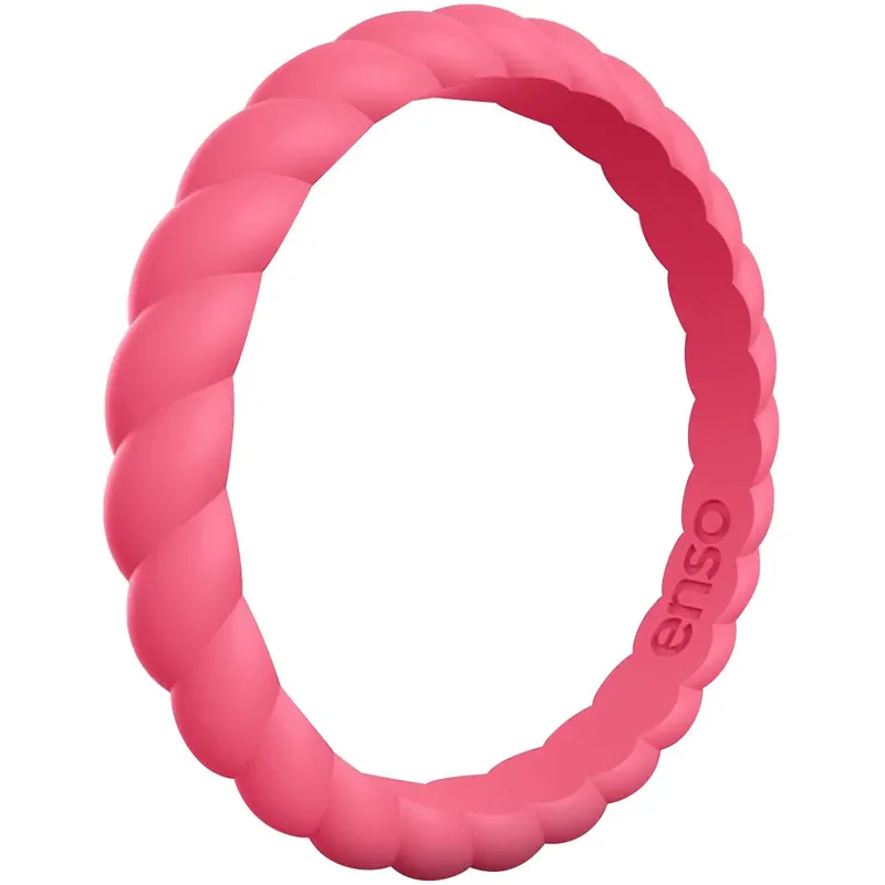 Tijdelijk Beschikbaar Enso Rings Braided Stackables Series Siliconen Ring - Koraal