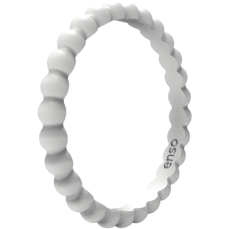 Enso Rings Beaded Stackables Serie Siliconen Ring Nevelig grijs Veilige Betaling
