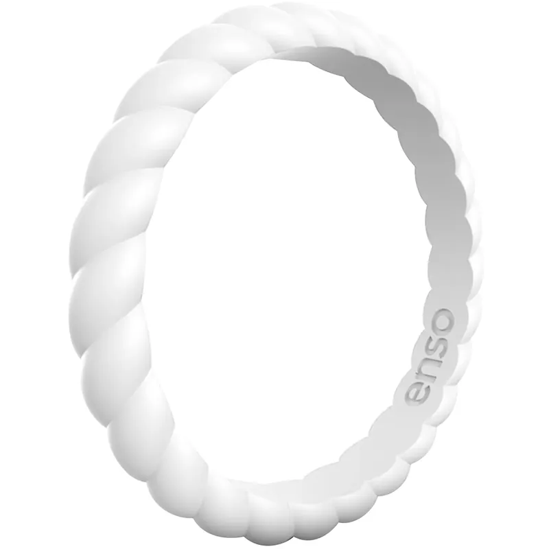 Beperkt Aanbod Enso Rings Braided Stackables Series Siliconen Ring - Wit