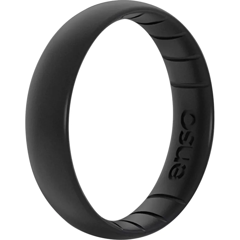 Enso Rings Dunne Elementen Serie Siliconen Ring - Zwarte Parel Koop Vandaag