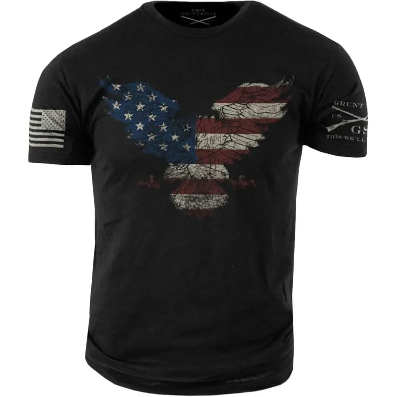 Grunt Style Freedom Eagle T-shirt - Zwart M Laatste Kans