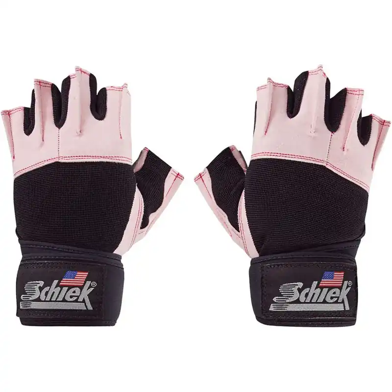 Schiek Sports Platinum 3/4 Finger Wrist Wrap Lifting Gloves - Roze/Zwart XS Weekendaanbieding