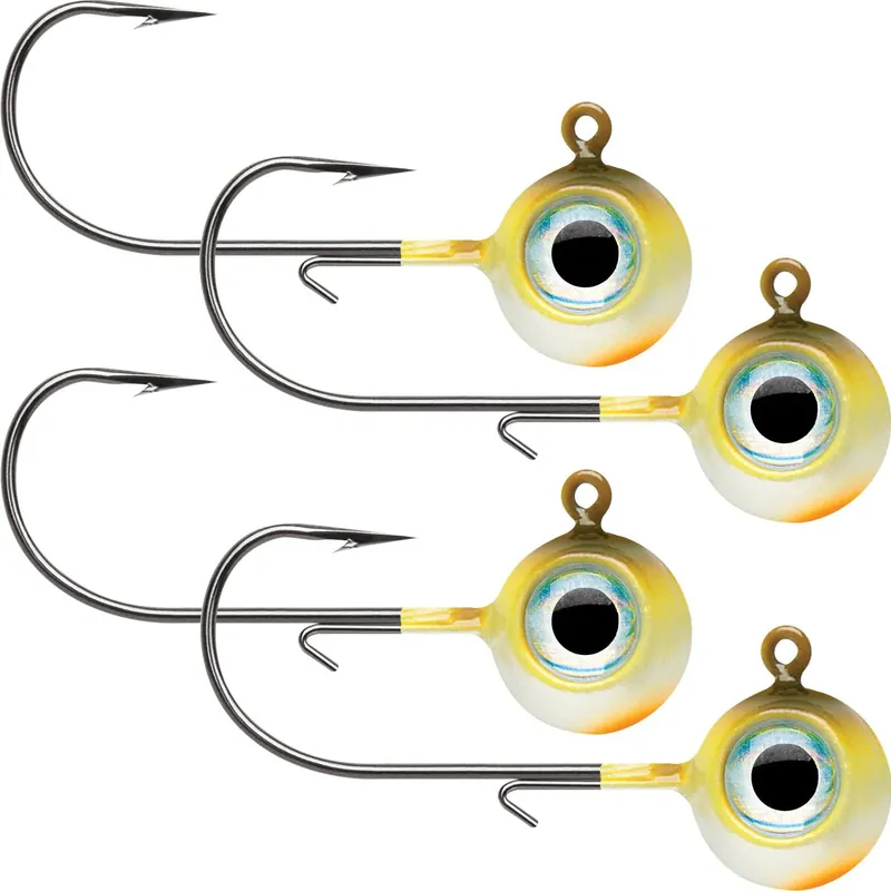 VMC Neon Moon Eye 1/4 Oz. 3D Holografische Jig - 4-Pack - Gele Baars Actieprijs
