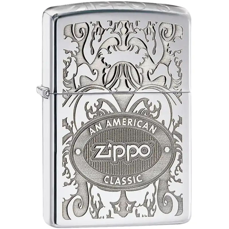 Zippo Crown Stamp met American Classic Pocket Lighter Finale Uitverkoop