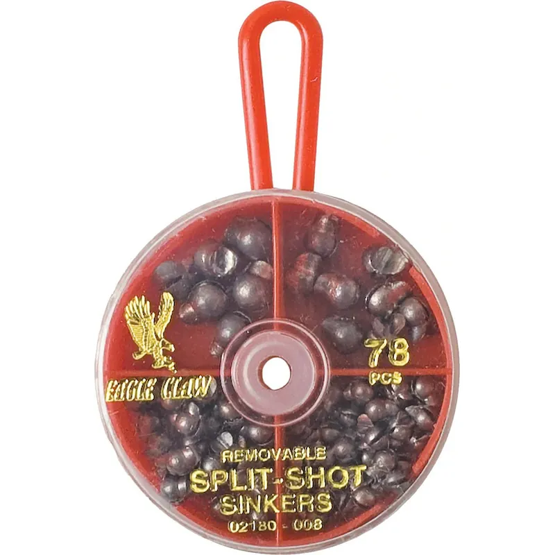 Eagle Claw verwijderbare Split-Shot Sinkers Dial Pack (78 stuks) Favoriet