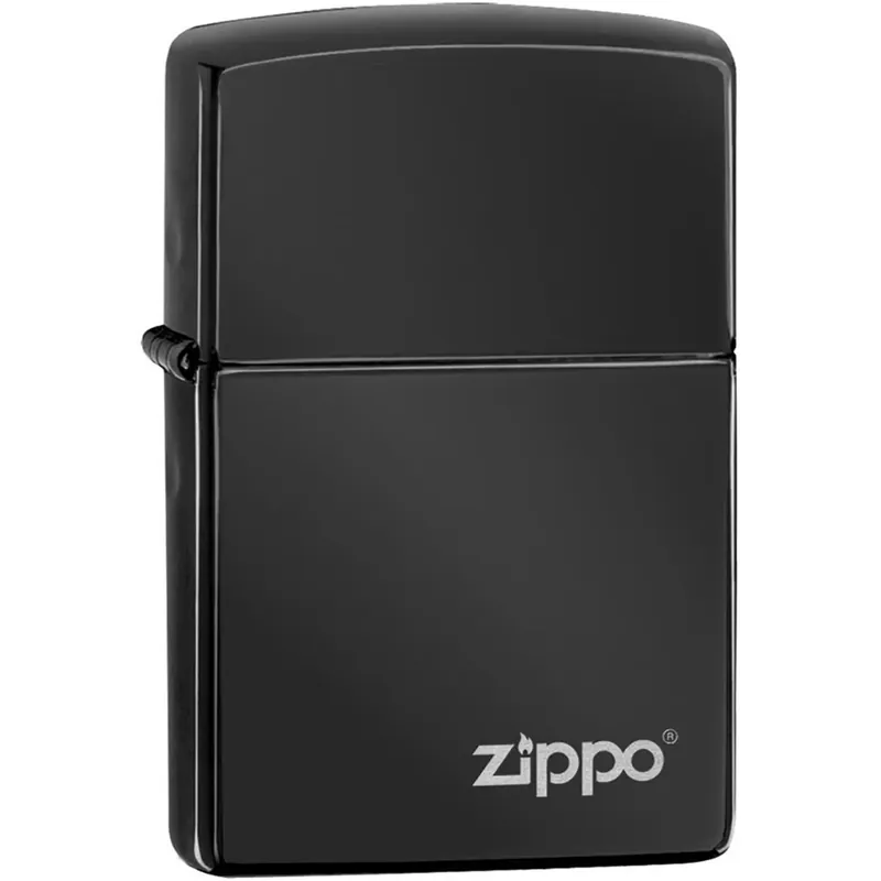 Gereduceerde Prijs Zippo Ebony met Logo Zakaansteker