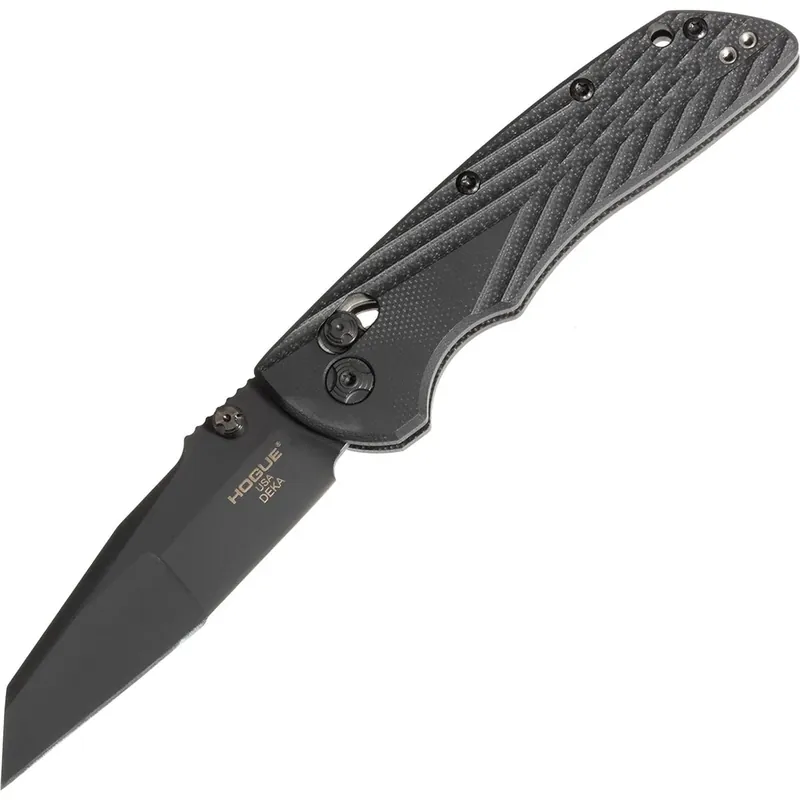 Hogue Deka Handmatig Vouwmes 3.25" Wharncliffe Mes Solid Black Veilige Betaling