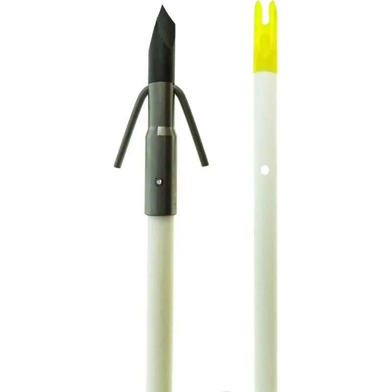 Muzzy Classic White Fish Pijl met Gar Punt (Nock Geïnstalleerd) Finale Uitverkoop