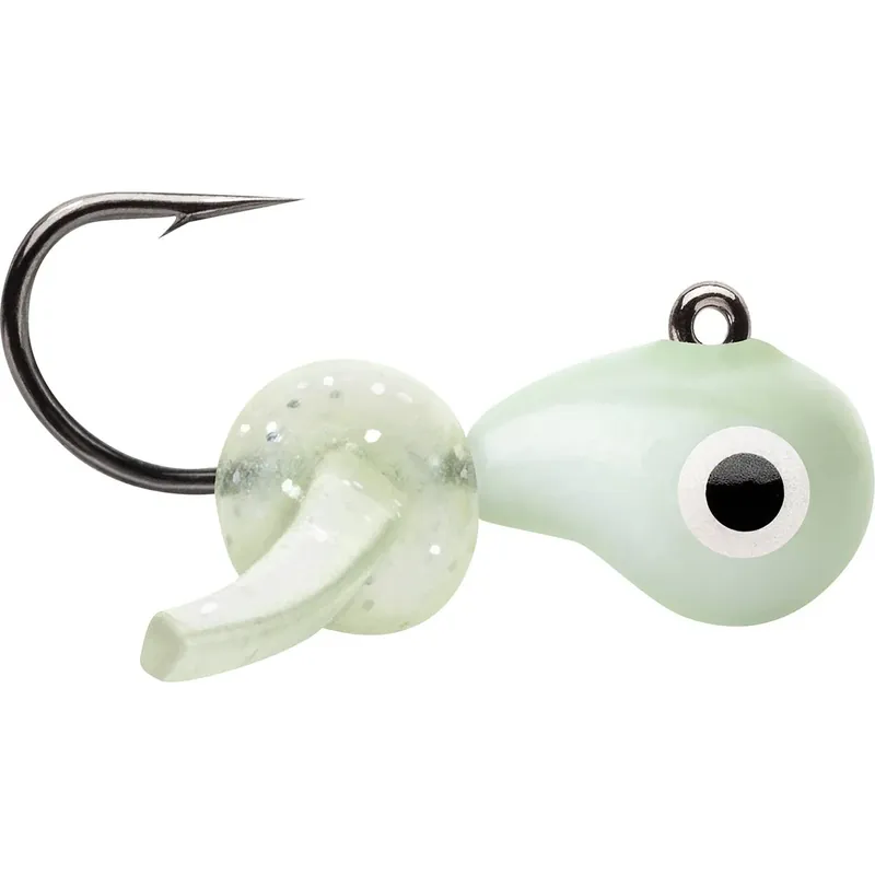 VMC 1/16 oz. Tungsten Mustache Jig-vislokmiddel 2-pack Glow Finale Uitverkoop