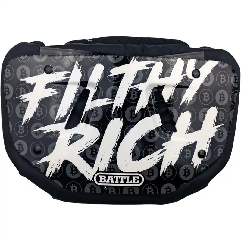 Battle Sports Filthy Rich Chrome Football Achterplaat - Zwart/Wit Jongeren Lage Prijs