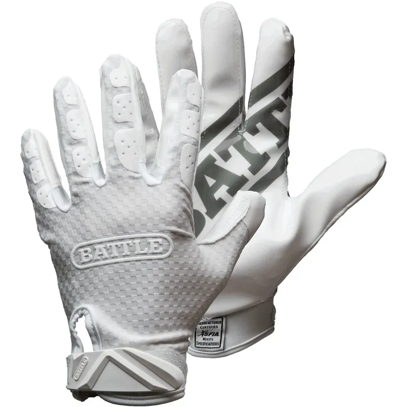 Koopje Battle Sports Youth TripleThreat UltraTack Voetbalhandschoenen - Wit Jeugd S