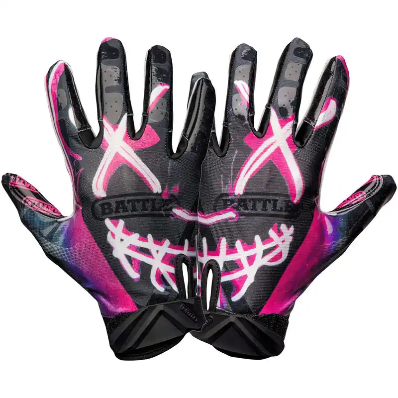 Battle Sports Nightmare Adult Cloaked Football Receiver Handschoenen - Zwart S Laatste Kans