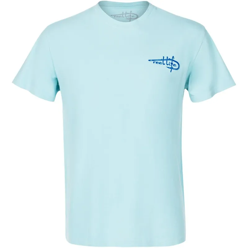 Reel Life Stinson Slub Pocket Fish Silhouette T-shirt - Engelblauw S Beste Prijs