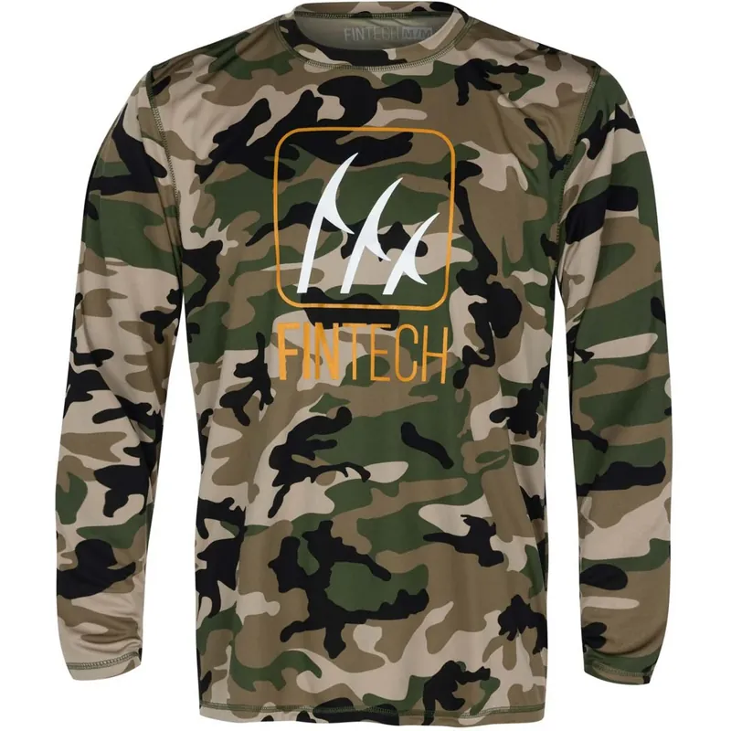 Fintech WDLND AOP Sun Defender UV T-shirt met lange mouwen - Dune S Direct Verzonden