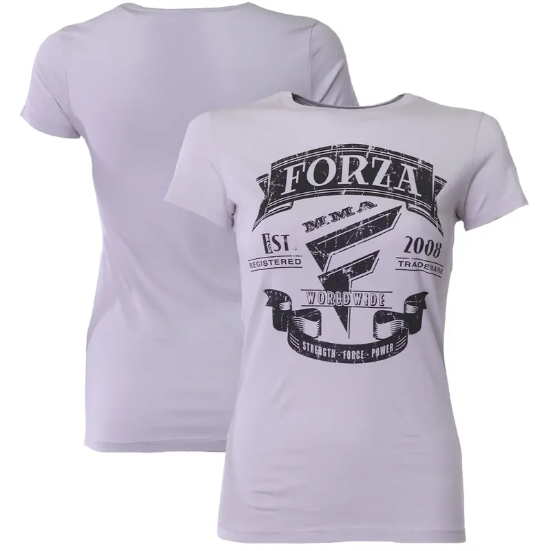 Forza Sports Dames "Origins" MMA T-shirt - Zilver S Fabrieksprijs
