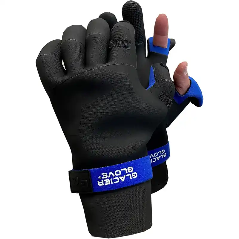 Nu Kopen Glacier Glove Waterproof Slit Finger Pro Angler Handschoenen - Zwart S