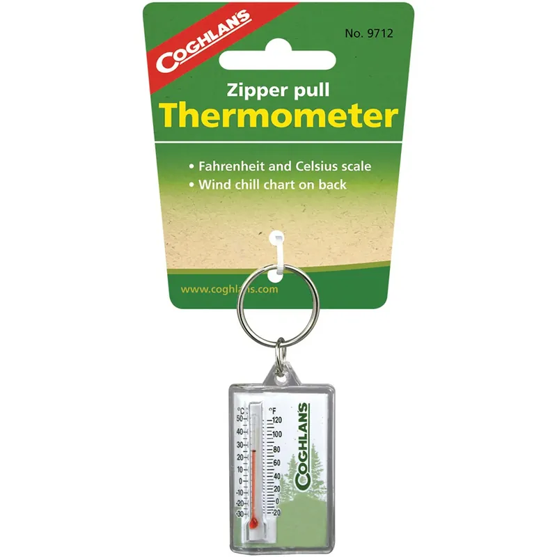 Gratis Retour Coghlan's ritstrekker thermometer sleutelhanger, Windchill grafiek overlevingskampeerhulp