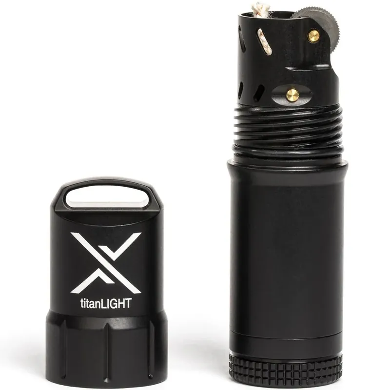 Exotac TitanLIGHT robuuste waterdichte navulbare aansteker Zwart Must-Have