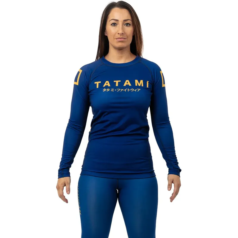 Meest Verkocht Tatami Fightwear Dames Katakana Rashguard met lange mouwen - Marineblauw S