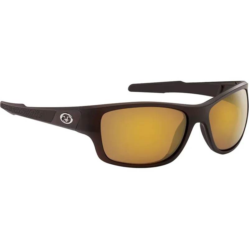 Flying Fisherman Down Sea gepolariseerde zonnebril Matte Bruin/Amber-Goud Spiegel Goedkoop