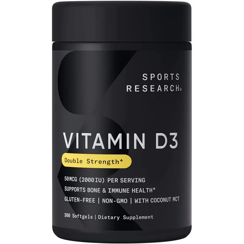 Sports Research Vitamine D3 met Kokosnoot MCT Olie Voedingssupplement - 360 Softgels Dagaanbieding