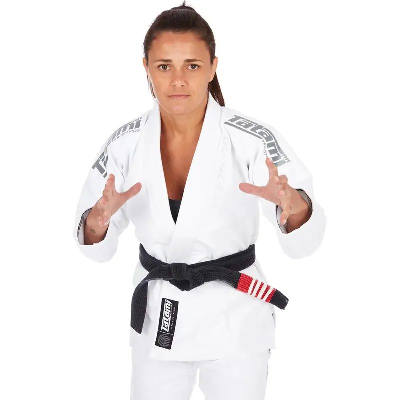 Meest Verkocht Tatami Fightwear Dames Estilo Black Label BJJ Gi - Grijs/Wit F1