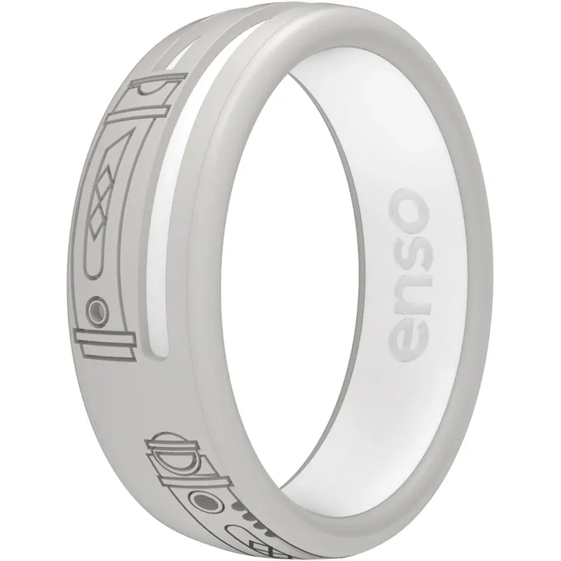 Enso Rings Star Wars Ahsoka Tano Lightsaber Classic Siliconen Ring - Grijs/Wit Bestseller