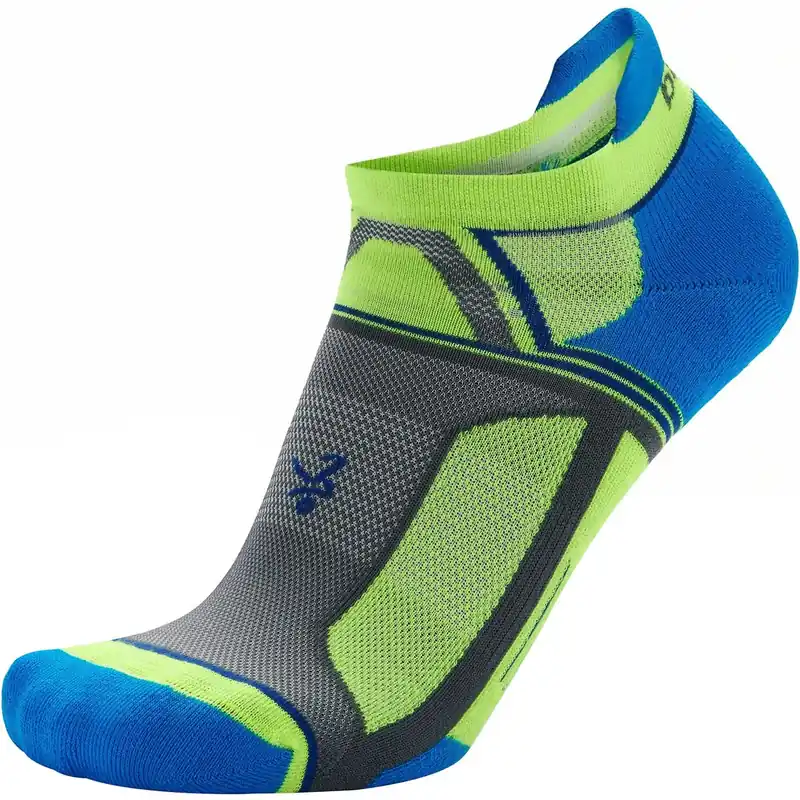 Seizoensaanbieding Balega Hidden Contour Recycled No Show hardloopsokken - Ethereal Blue/Neon Lime S