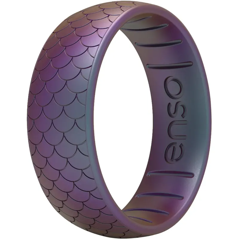 Enso Rings Classic Etched Legends Series Siliconen Ring - 14 - Zeemeermin Schaal Voordeelprijs