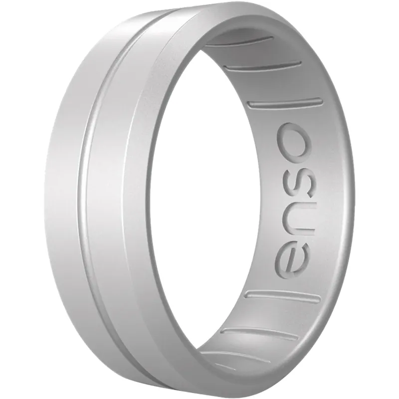 Weekendaanbieding Enso Rings Contour Elements Serie Siliconen Ring Zilver