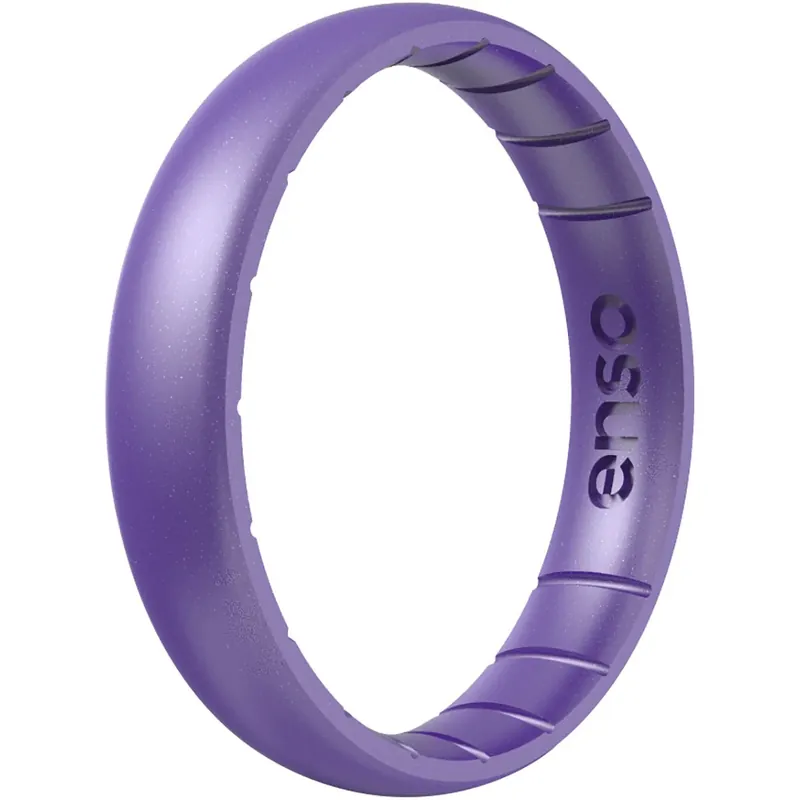 Laatste Kans Enso Rings Dunne Geboortesteen Serie Siliconen Ring - Amethist
