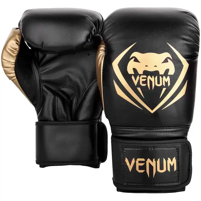 Venum Contender klittenband trainingsbokshandschoenen - Zwart/Goud 8 oz. Weekendaanbieding