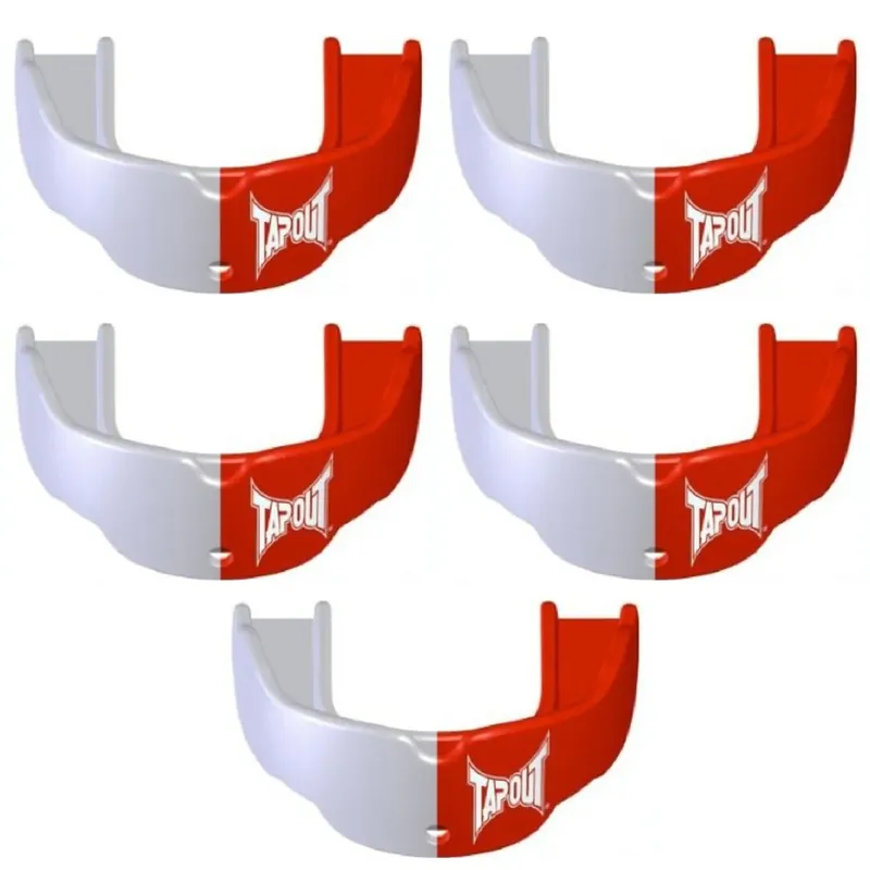 Koopje Tapout Jeugd Beschermende Sportbitje met Band 5-Pack - Rood/Wit