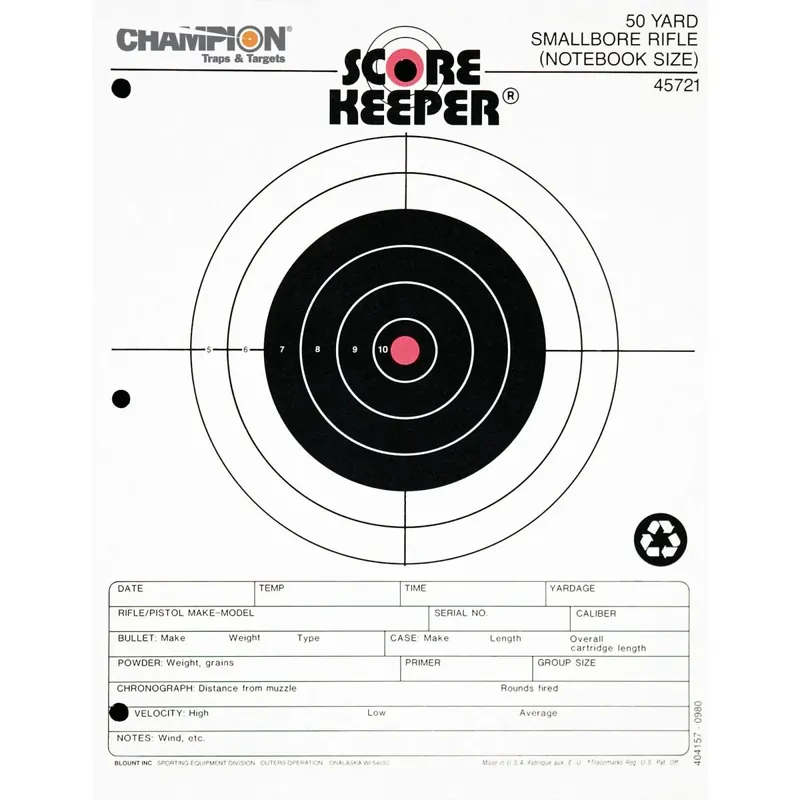 Champion Score Keeper Bullseye Papieren Doelen 12-Pack - Fluorescerend Oranje/Zwart 50 Yd Klein Kaliber (Notebook) Lage Prijs