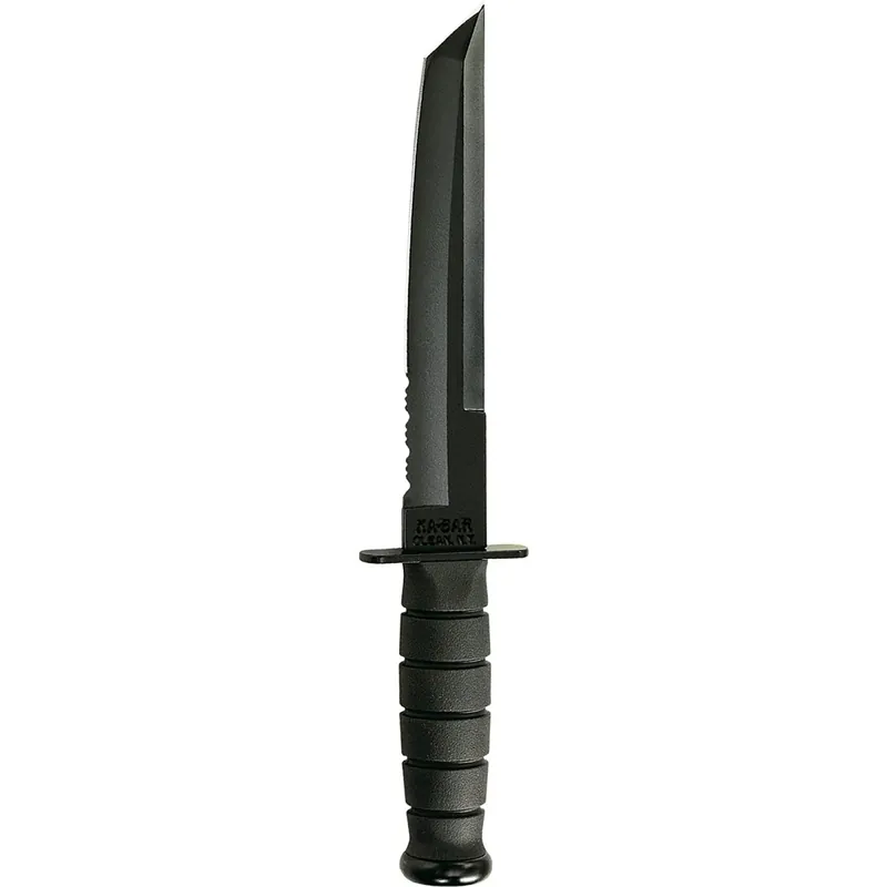 Beperkt Aanbod KA-BAR 8" vast mes Tanto half-gekarteld mes met schede - Zwart