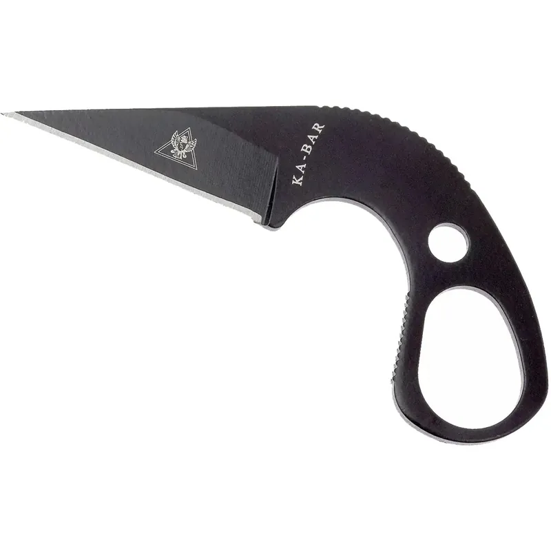 Seizoensaanbieding KA-BAR TDI Last Ditch Drop Point Mes met Schede en Koord - Zwart