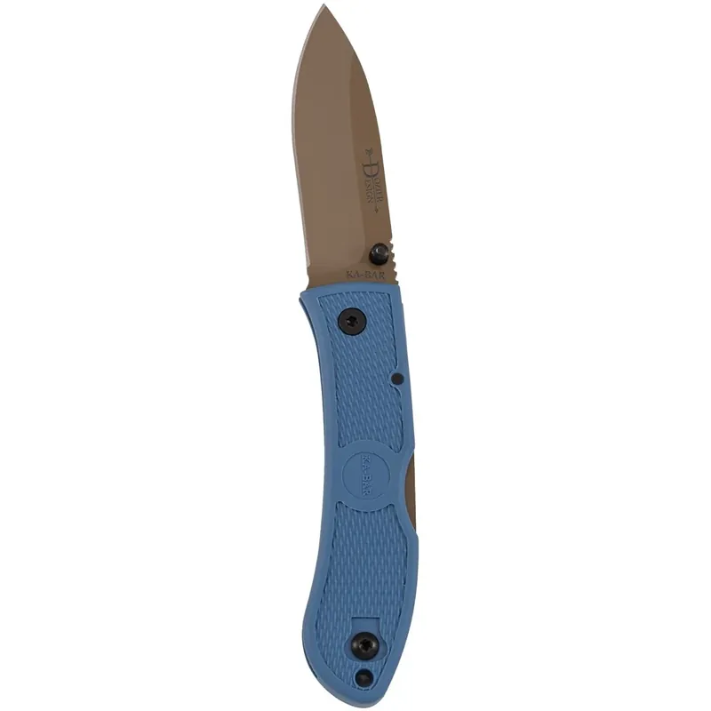 KA-BAR 3" Blade Dozier D2 opvouwbaar jachtmes - Blauw Laatste Versie