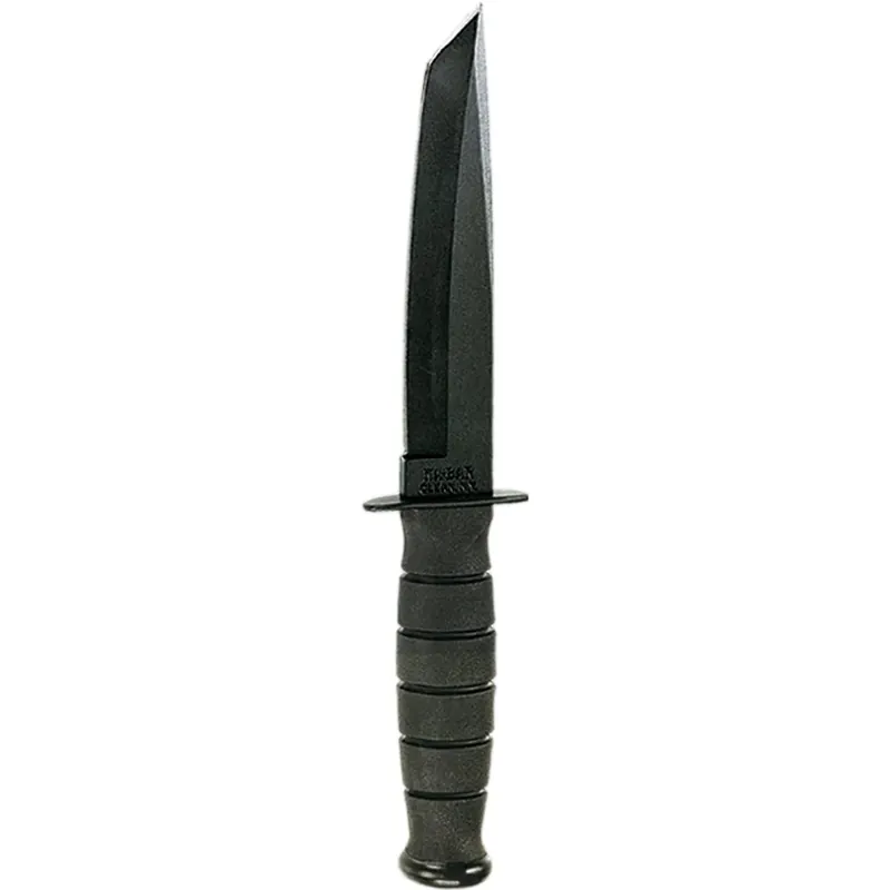 Direct Beschikbaar KA-BAR 5.25" vast mes met korte Tanto rechte rand en schede - Zwart