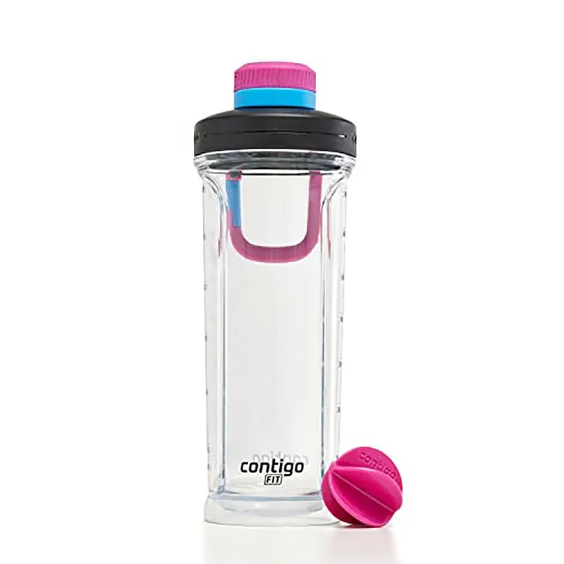 Contigo 28 oz. Fit Shake & Go 2.0 Plastic Shaker Mixer Fles Blauwe papaver/drakenfruit Veilige Betaling