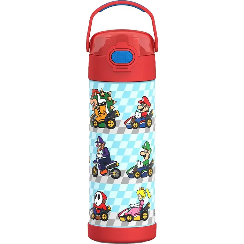 Thermos 16 oz. Kid's Funtainer vacuüm geïsoleerde roestvrijstalen waterfles Mario Kart Finale Uitverkoop