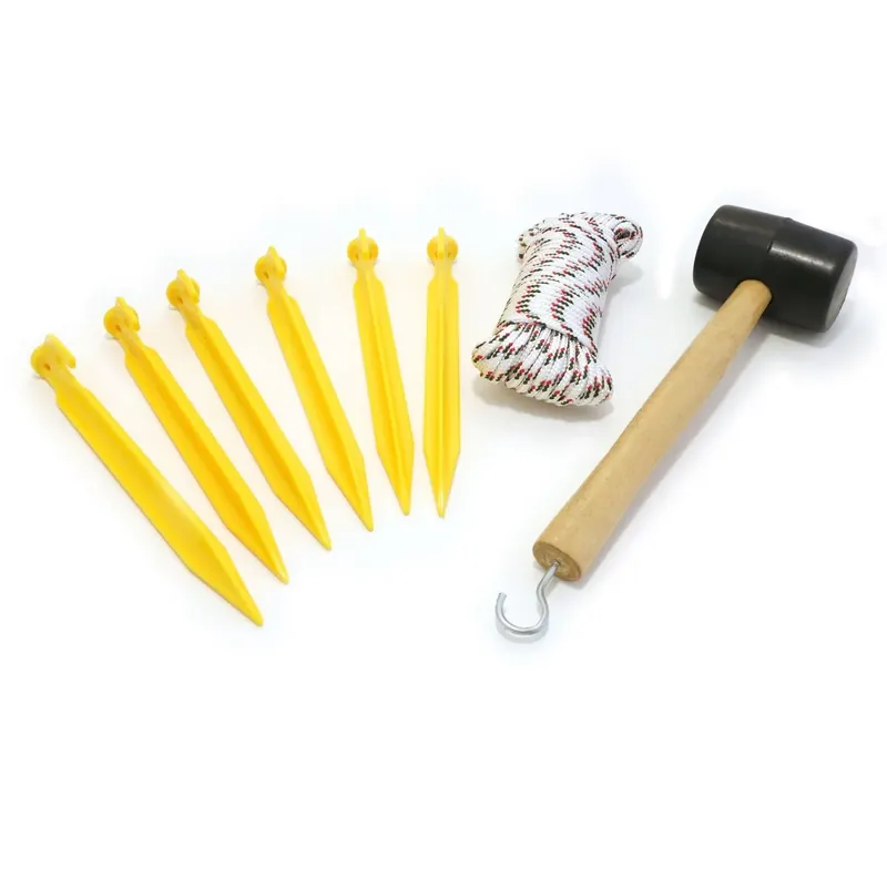 Coghlan's ABS Peg 6-Pack met 50' koord en hamer Hoge Kwaliteit