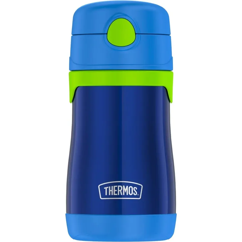 Koopje Thermos Kid's 10 oz. vacuüm geïsoleerde roestvrijstalen waterfles - marineblauw/limoen